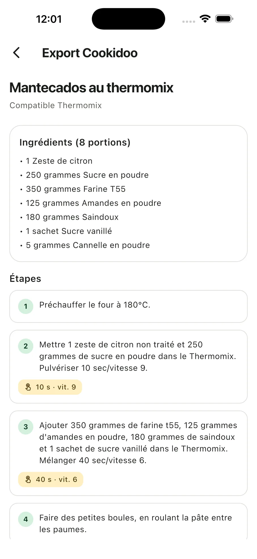 L'envoi d'une recette Pomeli vers Cookidoo